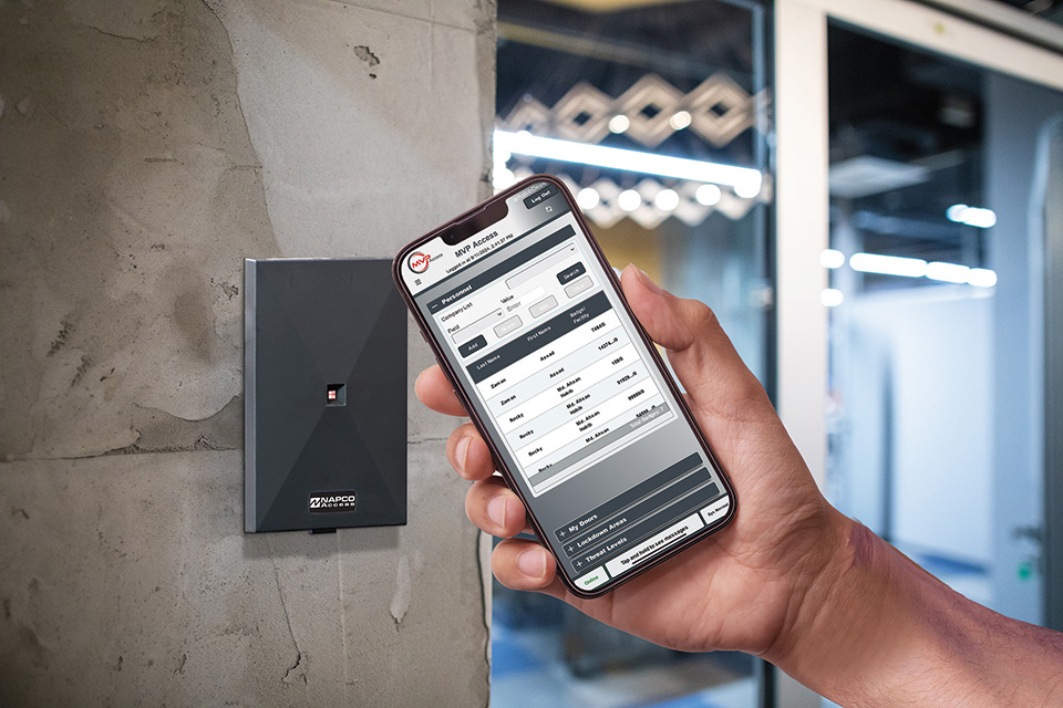 NAPCO commercial access control reader and credential