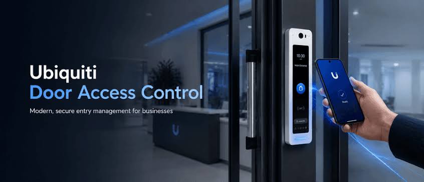 Installed access control hardware at an apartment entrance